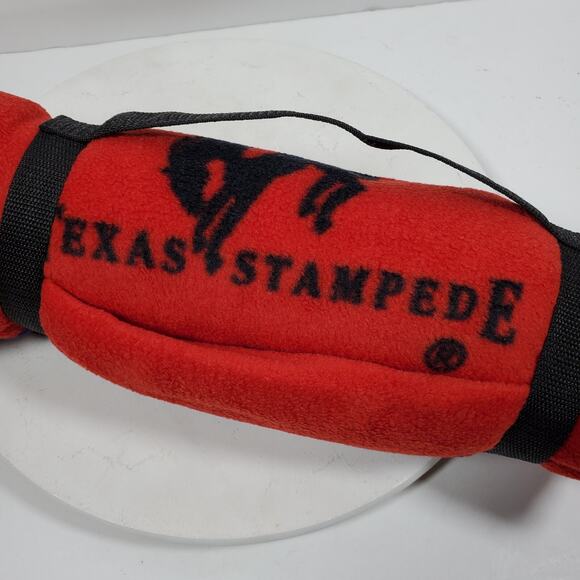 Vintage 1990s Wrangler Texas Stampede Stadium Blanket Red Blue NEW - Picture 2 of 6